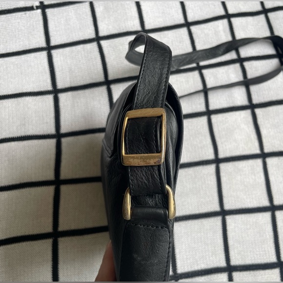 VINTAGE Black Leather Purse || Medium size - Picture 6 of 6